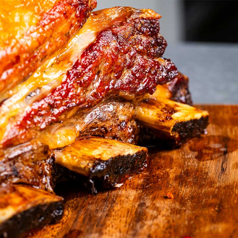 Premium Black Angus Beef Ribs von TAURBULL, Black Angus Mutterkuhaufzucht, longjob, Smoker.