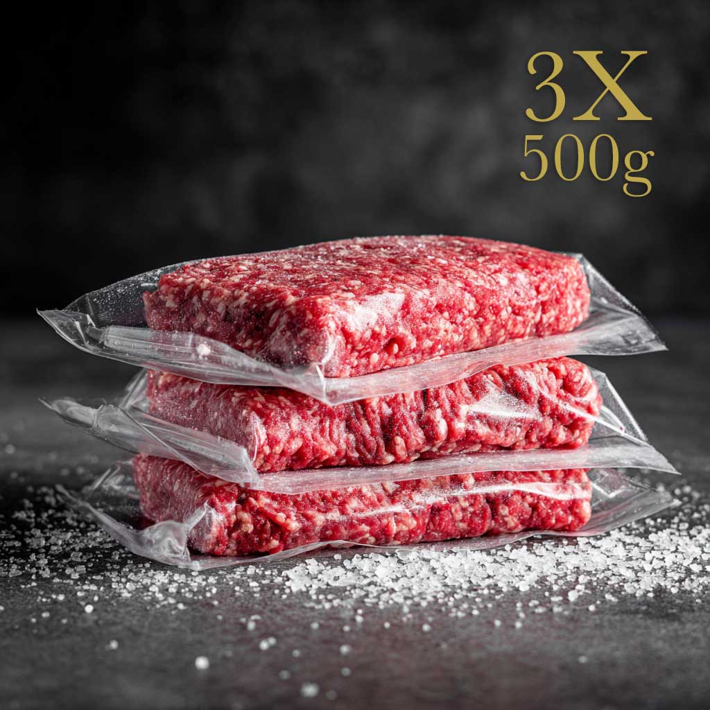 Hackfleisch 3 x 500g - 1.5 kg Gras-Fed Black Angus Dry Aged - 70/30 Mix