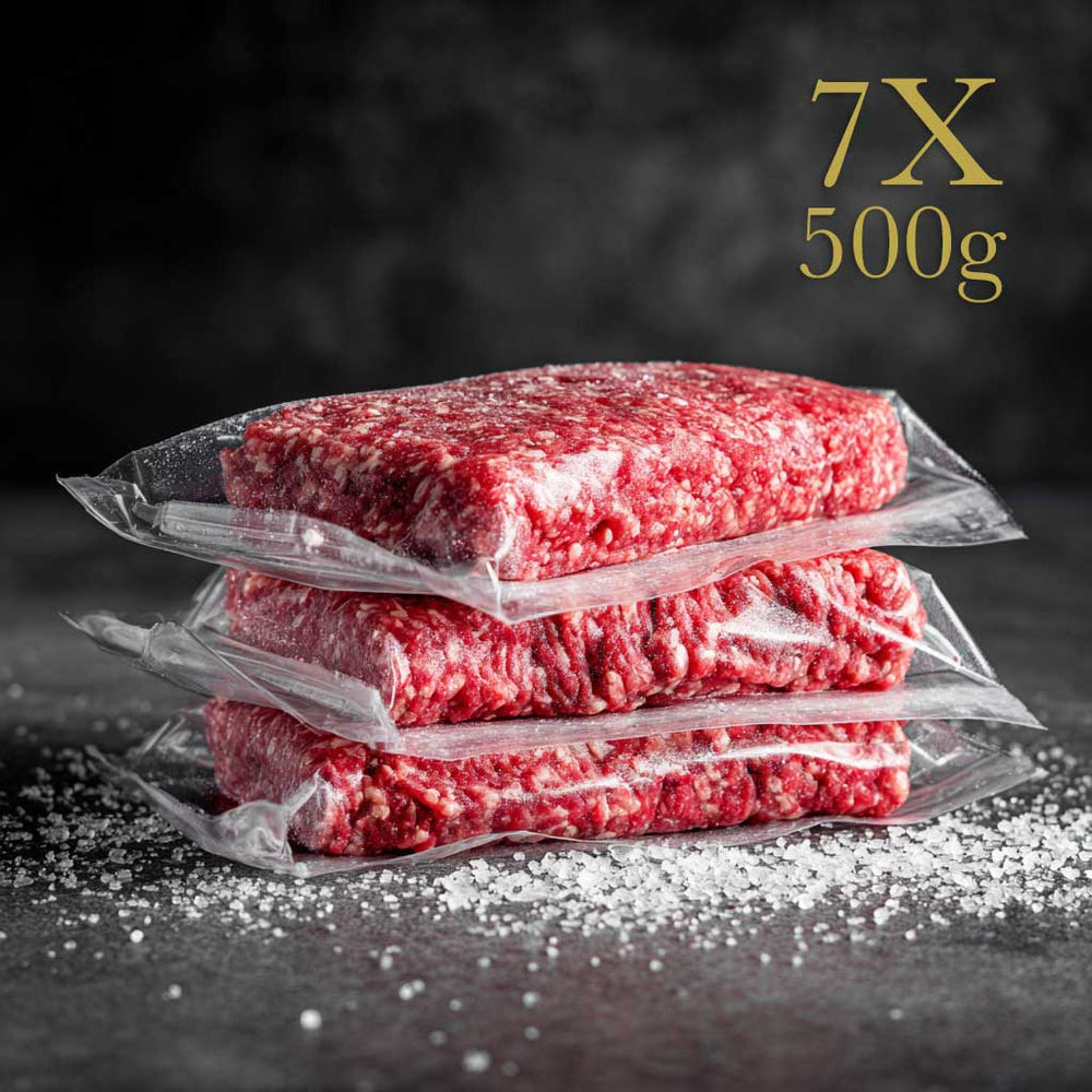 Hackfleisch 7 x 500g - 3.5kg Gras-Fed Black Angus Dry Aged - 70/30 Mix