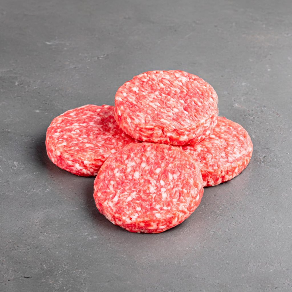 10 Burgerpatties á 200g - 2kg Gras-Fed Black Angus Dry Aged Burger Patties - 70/30 Mix